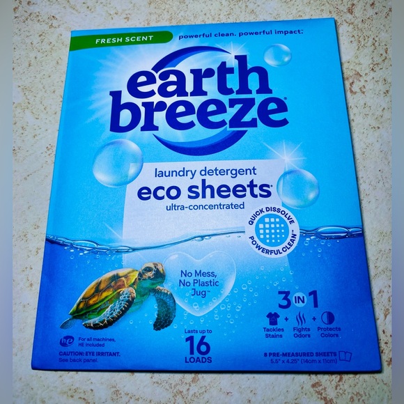 Earth Breeze Laundry Detergent Sheets‎ Fresh Scent 8 Sheets - Picture 1 of 2